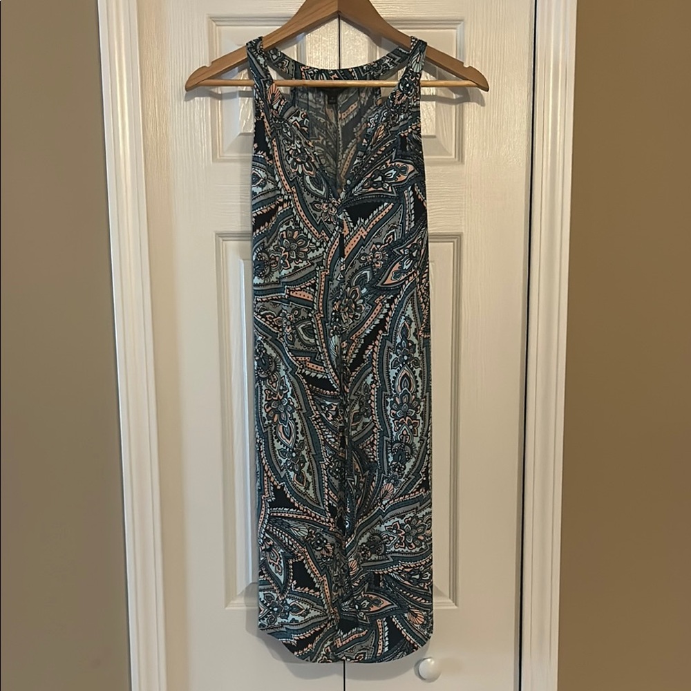 Banana Republic Black and White Halter Sundress Midi Halter Top Stretch Pattern